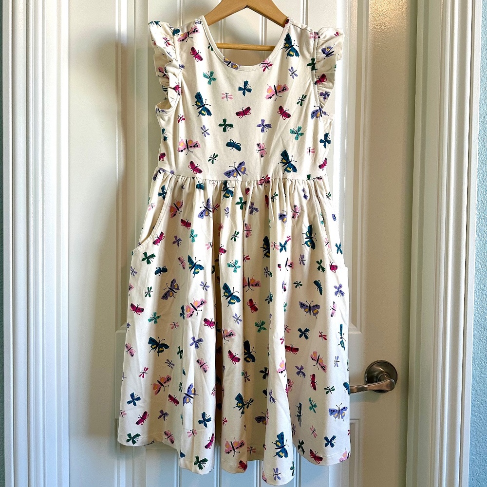 Hanna Andersson Butterfly Patterned Dress Size 10 NWOT